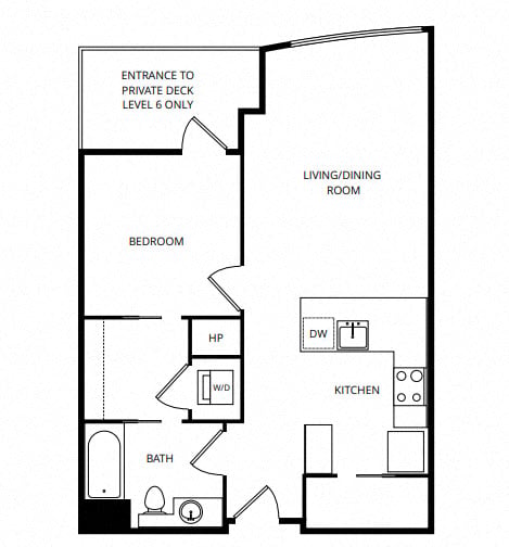 PlanE_OneBedroom floor plan